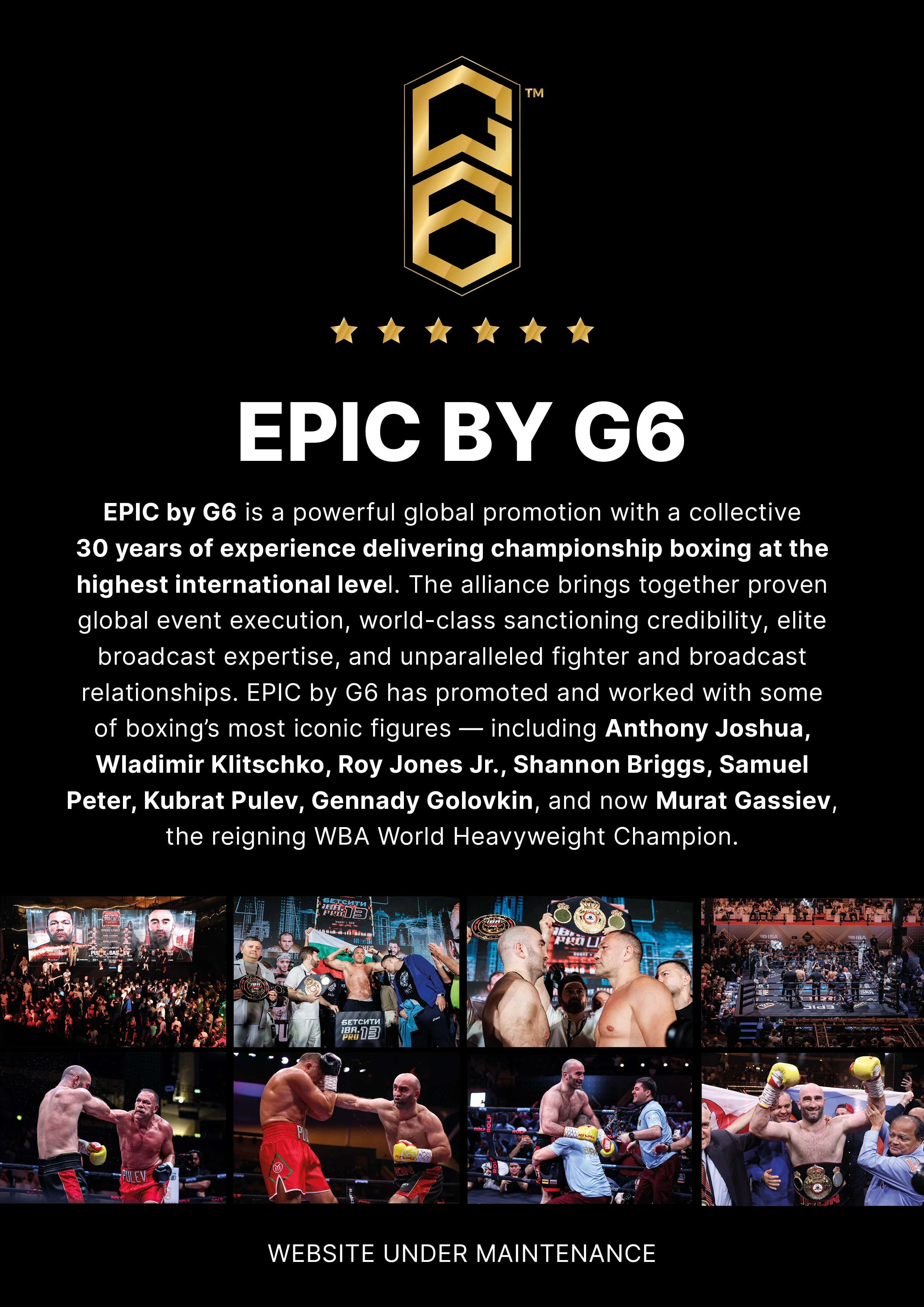 EPIC by G6 - Championship Boxing Events and World-Class Fighters